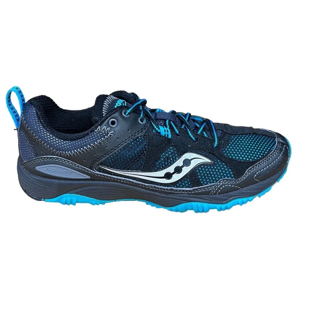 Saucony Black Blue Adapt Trail Running Hiking Walking Shoes #15148-1 Size 8.5